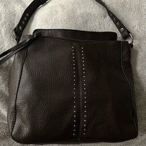 Montana West Dark Brown Studded Shoulder Bag